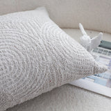 SOGA 2X 35cm Throw Pillow Off White Lumbar Embroidered Decorative Cover Stitch for Home Decor