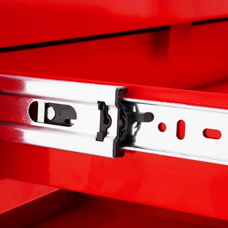 SOGA 3-Tier Red Tool Storage Cart with Drawer & Hooks