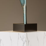 SOGA 65cm Gray Modern Abstract Dancer Sculpture with Black Base for Home Decor