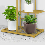 SOGA 4 Tier 5 Pots Gold Metal Plant Stand Flowerpot Display Shelf Rack Indoor Home Office Decor
