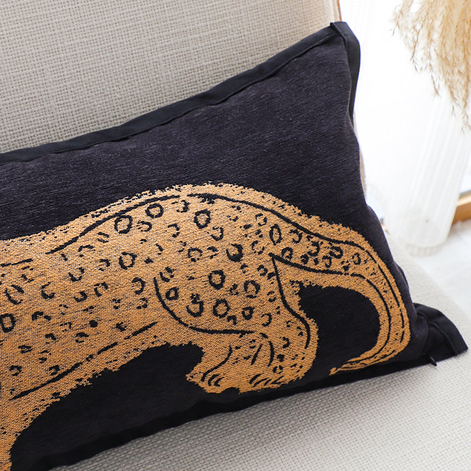 SOGA 2X 30cm Modern Charcoal Gray Leopard Pattern Throw Pillow