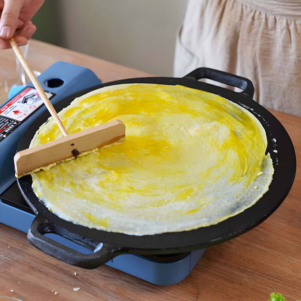 SOGA 37cm Cast Iron Induction Crepes Pan Baking Cookie Pancake Pizza Bakeware