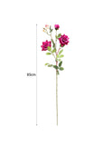 SOGA 67cm Green Glass Tall Floor Vase and 12pcs Dark Pink Artificial Fake Flower Set