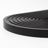 SOGA 32cm Black Ribbed Wooden  - Premium Beech Wood Decorative Tray