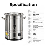 SOGA 21L 2200W Stainless Steel Commercial Hot Water Urn