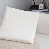 SOGA 2X  White Chevron Square Cushion Soft Leaning Plush Backrest Throw Seat Pillow