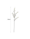 SOGA 67cm Blue Glass Tall Floor Vase with 10pcs White Artificial Fake Flower Set