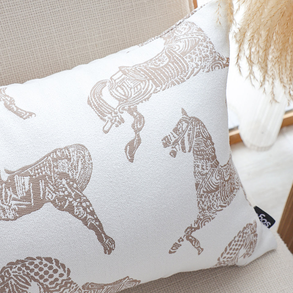SOGA 2X 35cm White Decorative Horse Pattern Cushion Throw Pillow