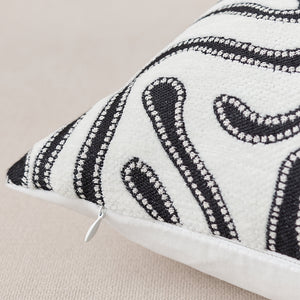 SOGA 2X 50cm Black White Abstract Swirl Pattern Decorative Throw Pillow