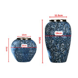 SOGA Home & Living Bundle – Blue with White Mini Floral Ceramic Vases for Elegant Home Decor