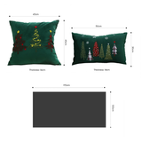 SOGA Christmas Bundle – Red Christmas Tree Fleece Throw & Green Embroidered Holiday Pillows