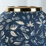 SOGA 30x19 Blue Medium Ceramic Flower Vase Elegant Living Room Home Decor