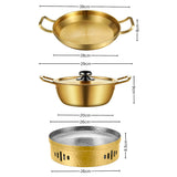 SOGA Kitchenware Bundle – Gold & Yellow Dry Pots and Ramen Pot for Stylish Kitchen Cooking