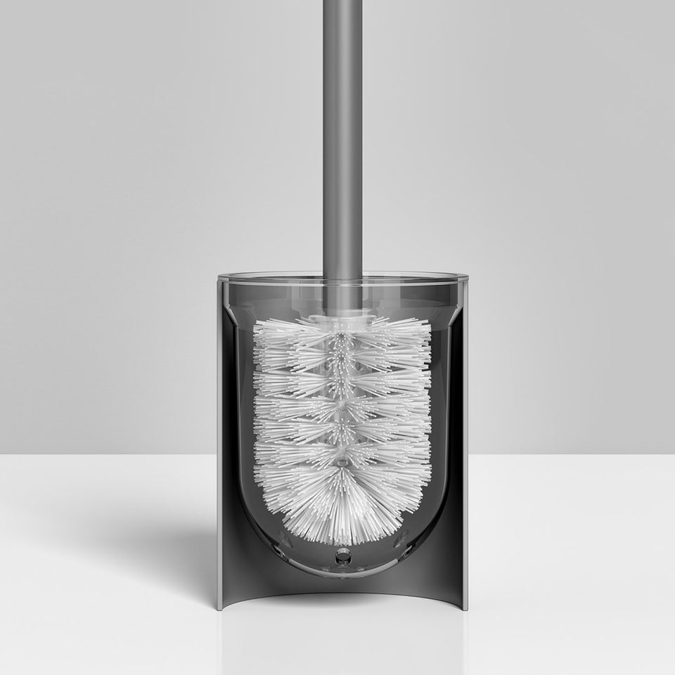 SOGA 27cm Wall-Mounted Toilet Brush –Dark Grey with Drain Holes