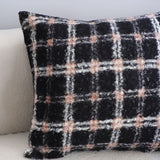 SOGA 50cm Modern Plaid Pattern Blush Pink Gray Decorative Throw Pillow