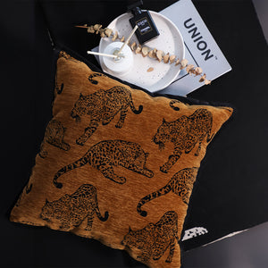 SOGA 45cm Dark Brown Leopard Print Throw Pillow