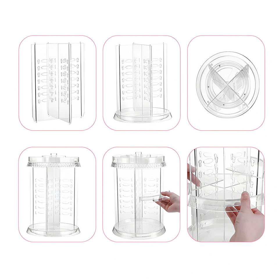 SOGA 360 Degree Rotating Makeup Organiser Cosmetics Holder Display Stand Skincare Home Decor