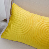 SOGA 2X 30cm Yellow Textured Geometric Pattern Decorative Throw Pillow