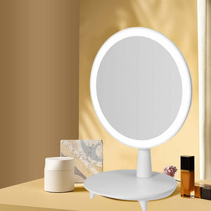 SOGA 2X Round White Rechargeable LED Light Makeup Mirror Tabletop Vanity Home Decor