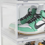 SOGA 6 Tier Transparent Portable Shoe Organiser Sneaker Footwear Folding Plastic Bin Stackable Storage Box with Magnetic Door