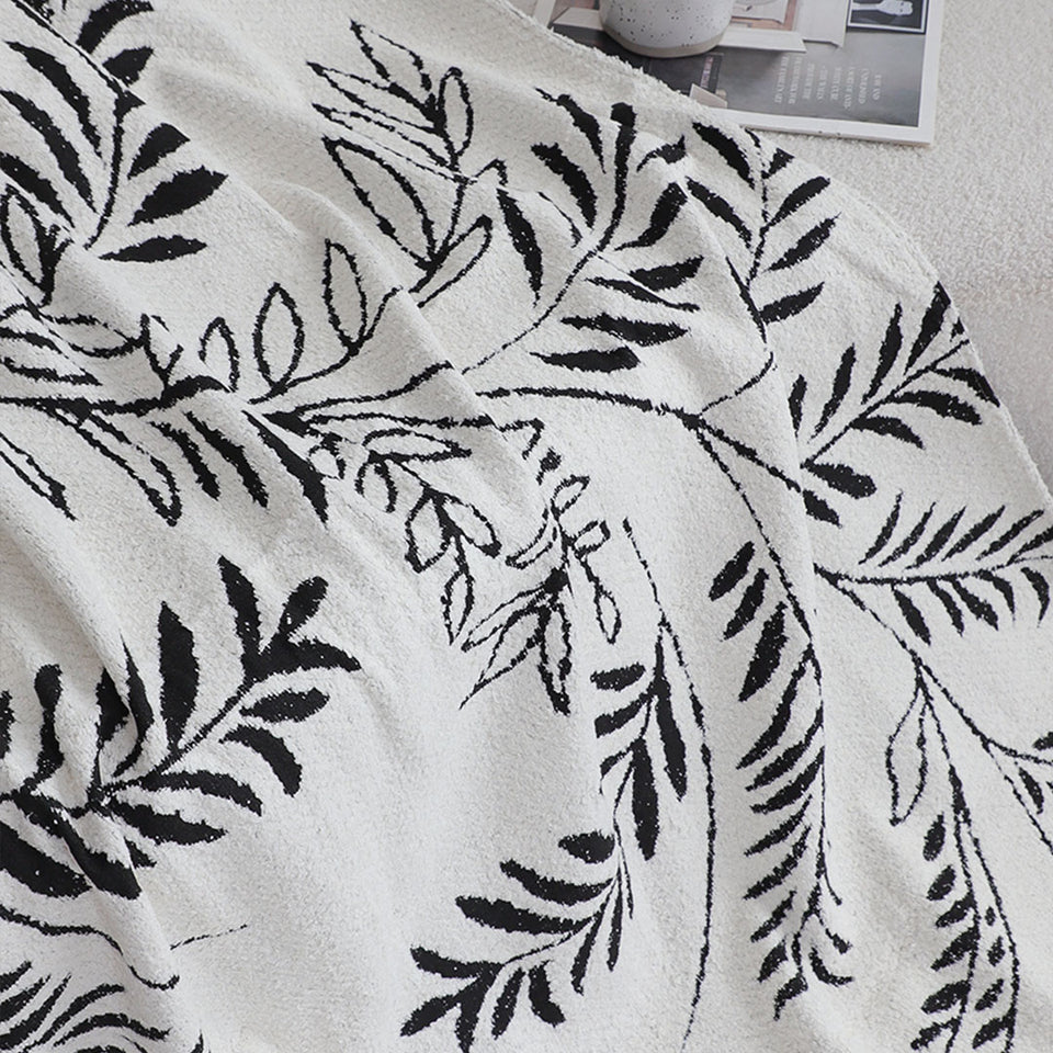 SOGA One-seater White Sofa Cover Leaf Print 130x180cm Polyester