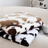 SOGA Coffee Cowhide Square Cushion Soft Leaning Plush Backrest Throw Seat Pillow