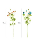 SOGA 51cm Blue Glass Tall Floor Vase with 12pcs Artificial Fake Flower Set