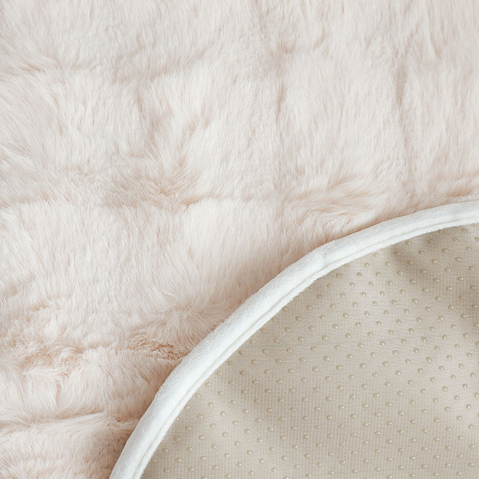 SOGA Two-seater White Faux Fur Throw Blanket 90x160cm Polyester