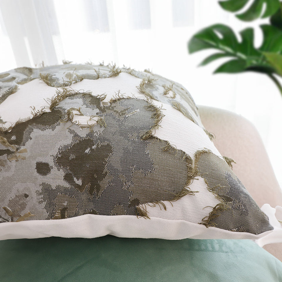 SOGA 2X 45cm Abstract Gray Floral Watercolor Print Contemporary Throw Pillow