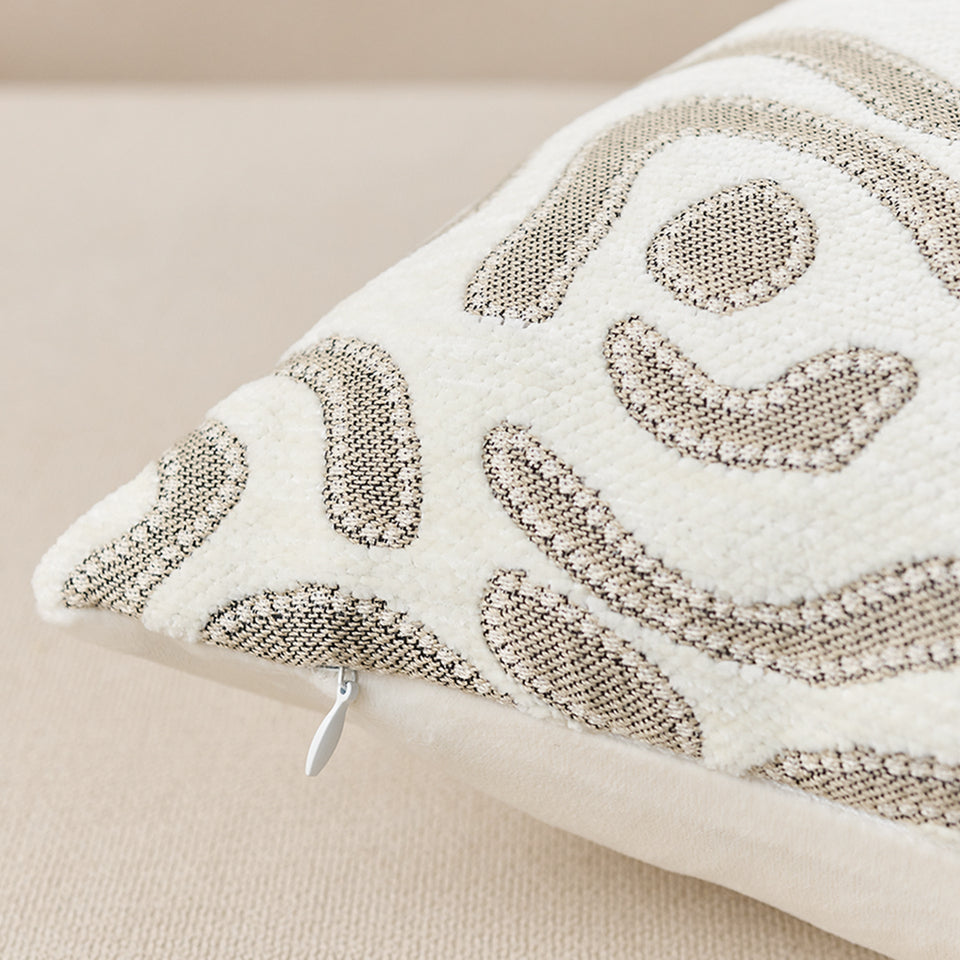 SOGA 2X 50cm Gray White Abstract Swirl Pattern Decorative Throw Pillow