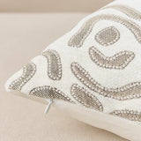 SOGA 2X 50cm Gray White Abstract Swirl Pattern Decorative Throw Pillow