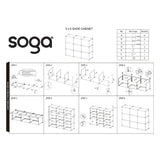 SOGA 5 Tier 3 Column White Shoe Rack Organizer Sneaker Footwear Storage Stackable Stand Cabinet Portable Wardrobe with Cover