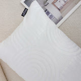 SOGA 30cm White Textured Geometric Pattern Decorative Throw Pillow