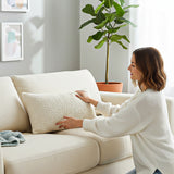 SOGA 2X 30cm Cream Boucle Textured Fluffy Decorative Throw Pillow