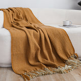 SOGA Mustard Yellow Throw Blanket 127x170cm Soft Acrylic