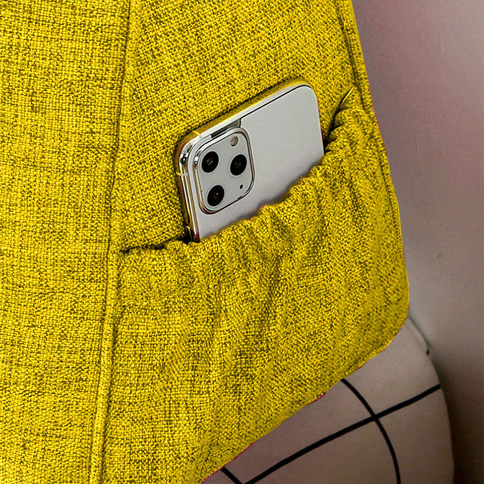 SOGA 120cm Yellow Triangular Wedge Bed Pillow Headboard Backrest Bedside Tatami Cushion Home Decor