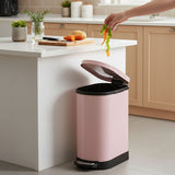 SOGA 4X Foot Pedal Stainless Steel Rubbish Recycling Garbage Waste Trash Bin 10L U Pink