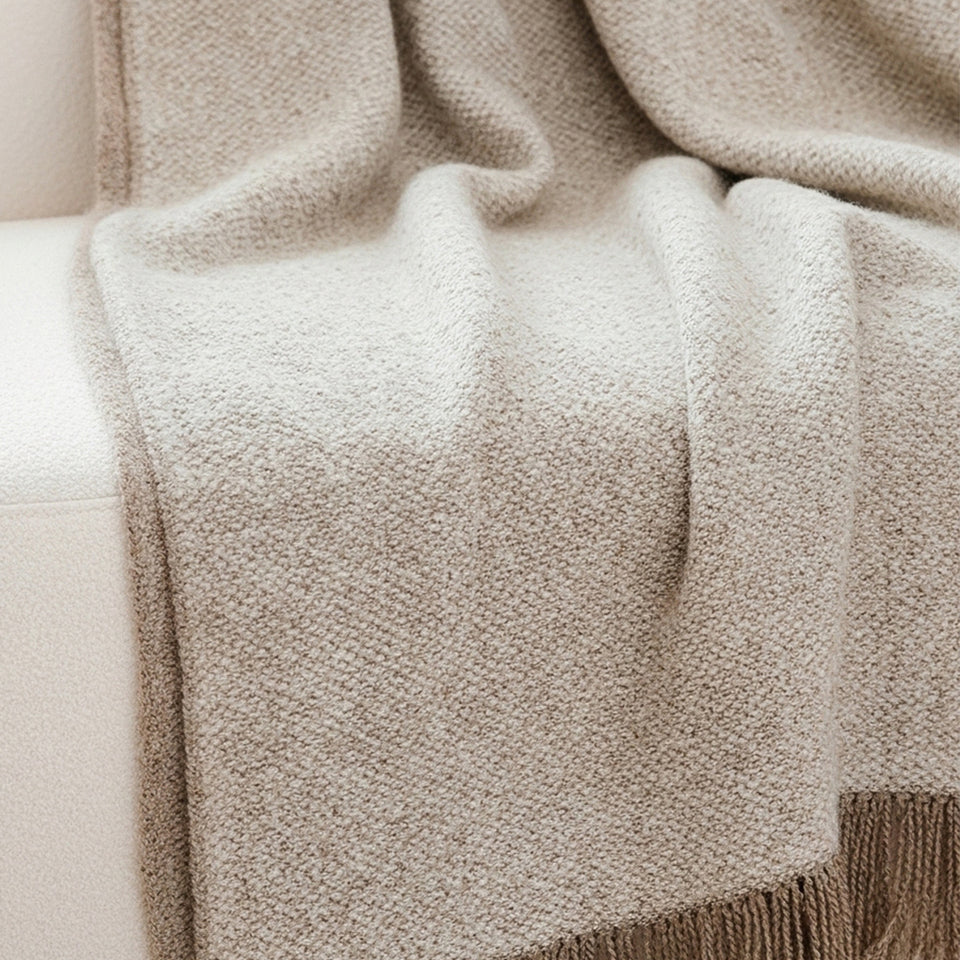 SOGA 160x200cm Coffee Blanket – Vintage Tassel Throw for Rustic Comfort