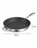 SOGA Stainless Steel Non-Stick Induction Fry Pan 36cm
