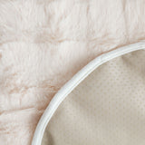 SOGA One-seater Cream Faux Fur Throw Blanket 90x90cm Polyester