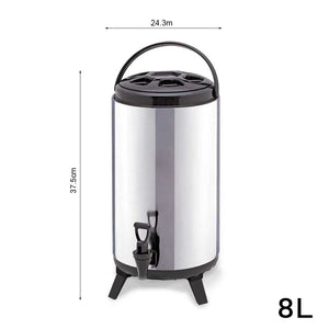 SOGA 6 x 8L Portable Insulated Cold/Heat Coffee Bubble Tea Pot Beer Barrel With Dispenser