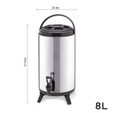 SOGA 6 x 8L Portable Insulated Cold/Heat Coffee Bubble Tea Pot Beer Barrel With Dispenser