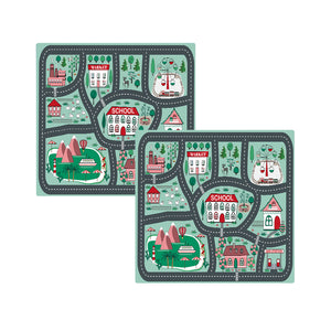 SOGA 2X 120cm Kids Rug Street Map Play Mat Educational Baby Theme Park Area Rugs