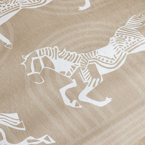 SOGA Two-Seater Beige Horse Print 90x90cm Throw Blanket Sofa Cover