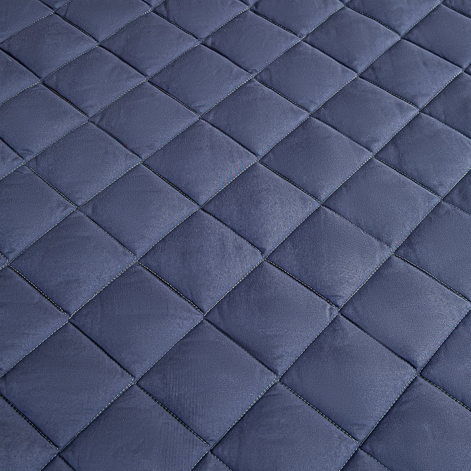 SOGA 2X Blue 183cm Wide Cross-Hatch Mattress Cover Thick Quilted Stretchable Bed Spread Sheet Protector with Pillow Covers