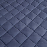 SOGA 2X Blue 183cm Wide Cross-Hatch Mattress Cover Thick Quilted Stretchable Bed Spread Sheet Protector with Pillow Covers
