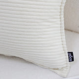 SOGA 2-Pack 50cm Beige Corduroy Wabi-Sabi Striped Throw Pillows