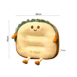 SOGA Smiley Face Toast Bread Cushion Stuffed Car Seat Plush Cartoon Back Support Pillow Home Decor