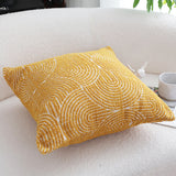 SOGA 2X 50cm Mustard Yellow Throw Pillow Geometric Indoor and Outdoor Corded for Home Decor