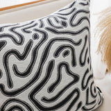 SOGA 50cm Black White Abstract Swirl Pattern Decorative Throw Pillow